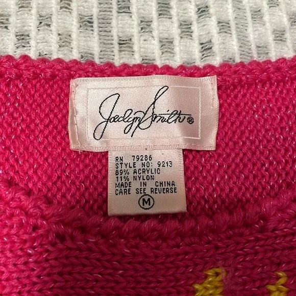 Vintage 80s Jaclyn Smith Knit Pink Sweater - Picture 2 of 16